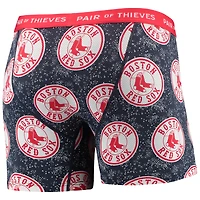 Paire de voleurs pour homme gris/bleu marine Boston Red Sox Super Fit Lot 2 boxers