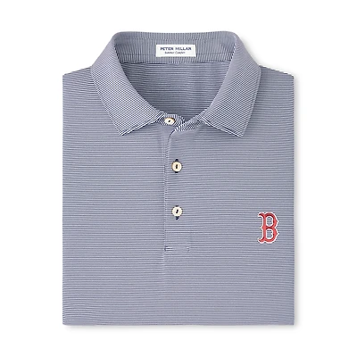 Men's Peter Millar Navy Boston Red Sox Jubilee Stripe Polo