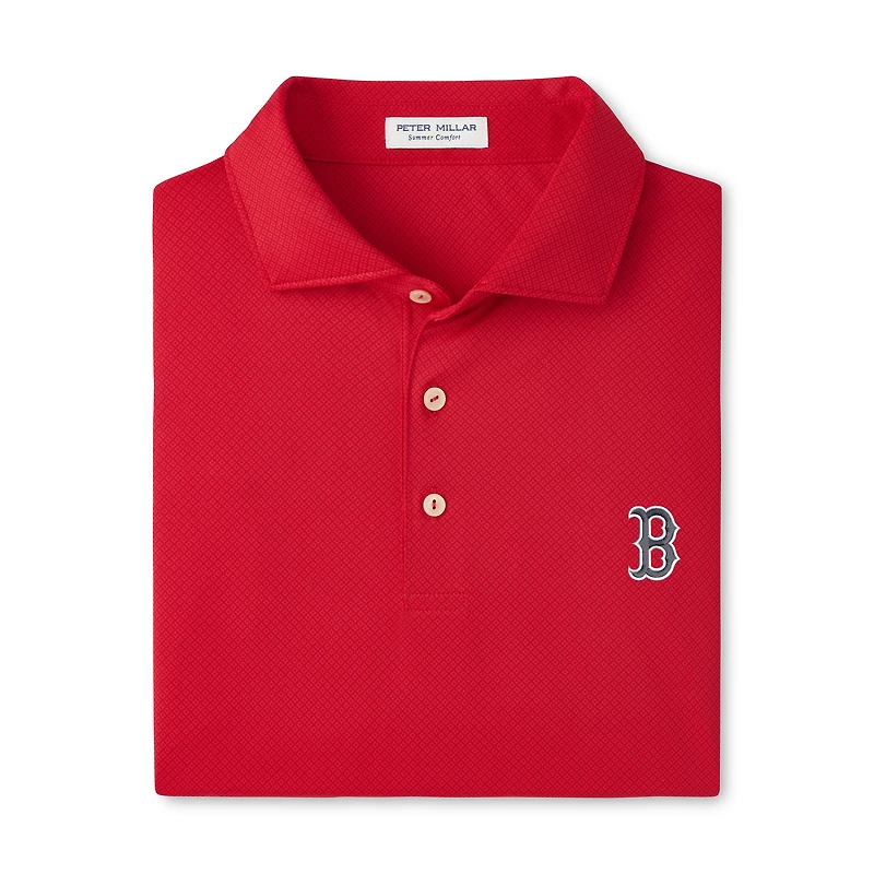 Men's Peter Millar Red Boston Sox Hugo Performance Jersey Polo