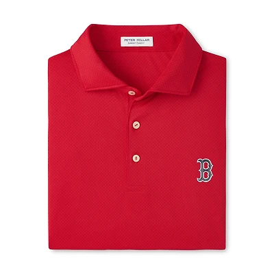 Men's Peter Millar Red Boston Sox Hugo Performance Jersey Polo