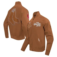 Men's Pro Standard Brown Boston Red Sox Paint The City Twill Full-Zip Jacket