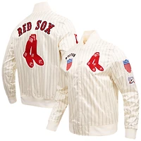 veste Pro Standard pour hommes, crème, Boston Red Sox, Cooperstown Collection, à boutons-pression rétro classique en satin fines rayures