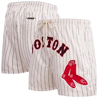 Men's Pro Standard Cream Boston Red Sox Pinstripe Retro Classic Woven Shorts