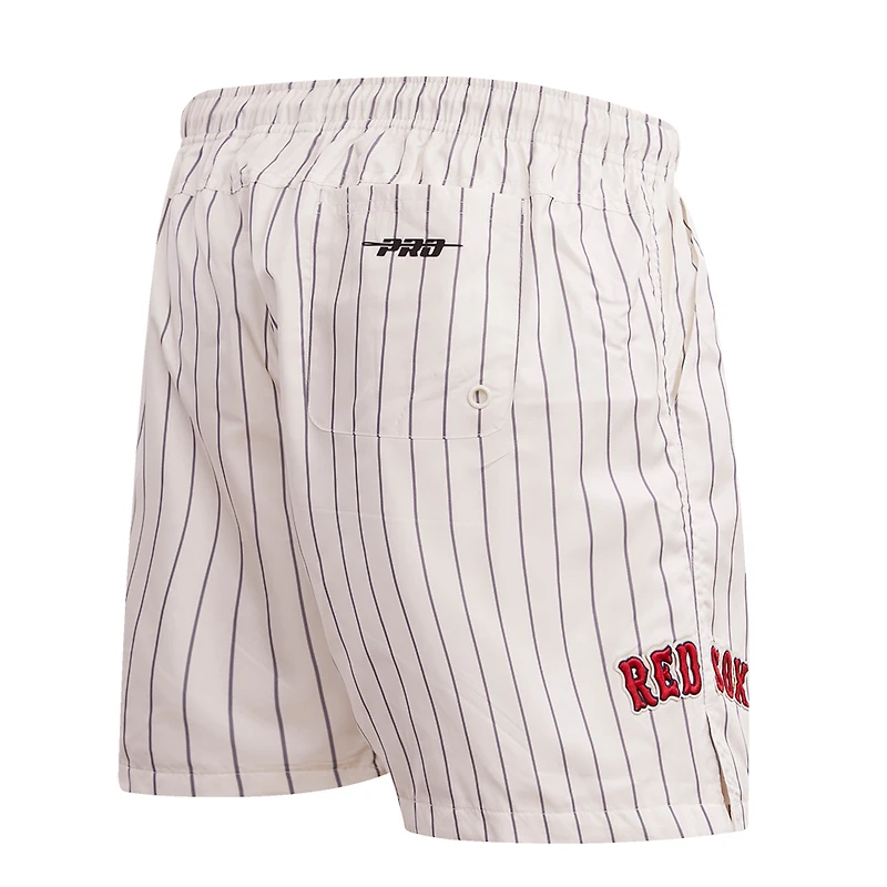 Men's Pro Standard Cream Boston Red Sox Pinstripe Retro Classic Woven Shorts