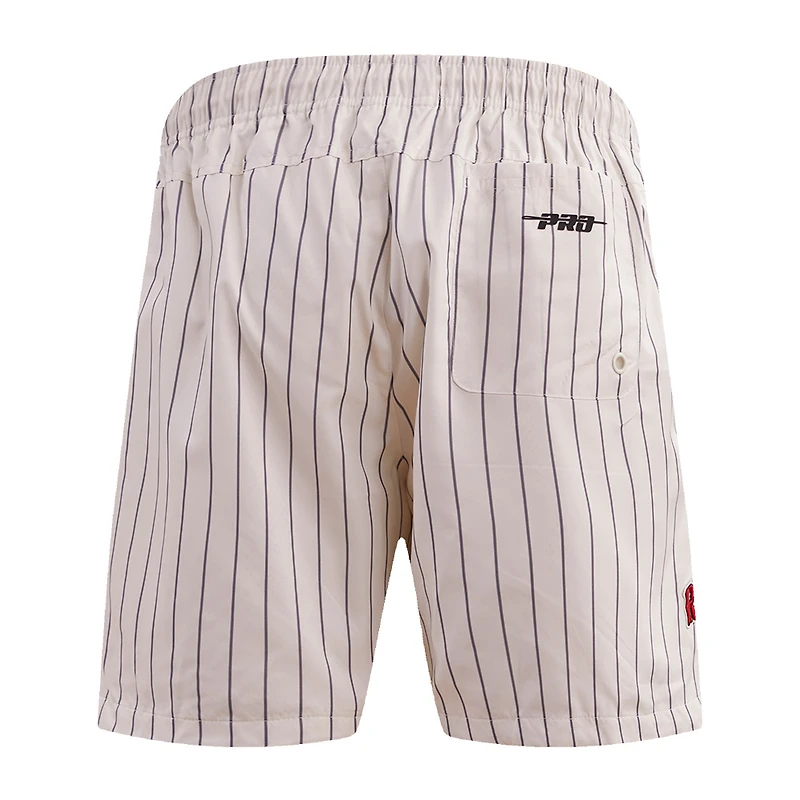 Men's Pro Standard Cream Boston Red Sox Pinstripe Retro Classic Woven Shorts