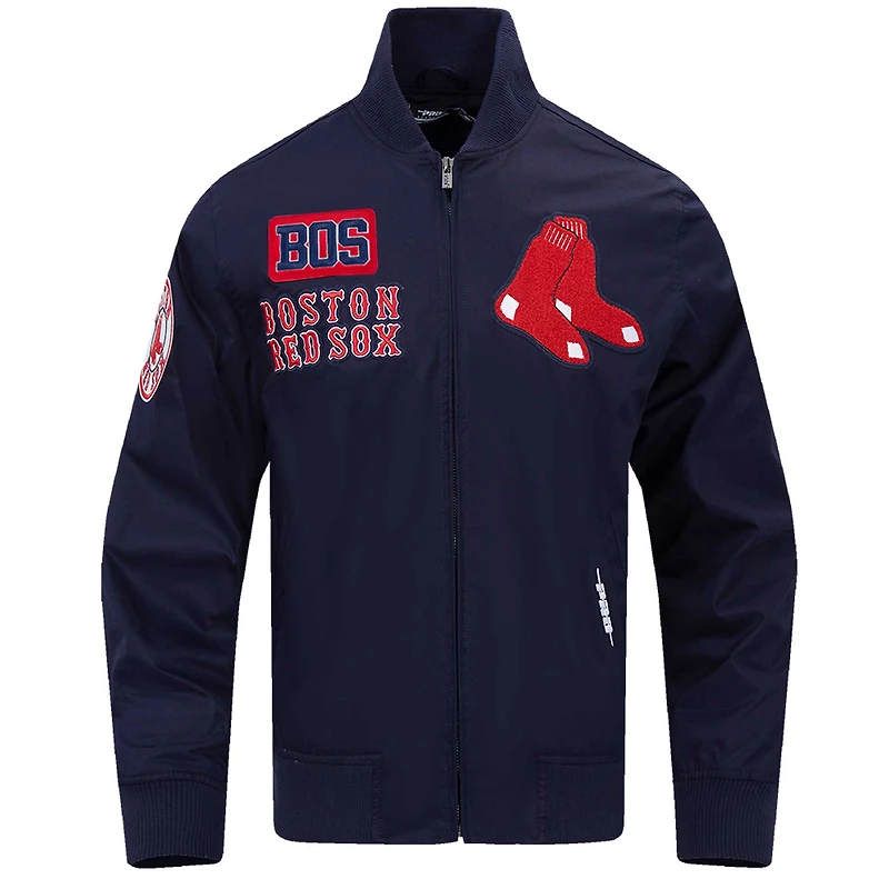 Men's Pro Standard Navy Boston Red Sox Area Code Twill Full-Zip Jacket