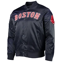 Men's Pro Standard Navy Boston Red Sox Wordmark Satin Full-Snap Jacket