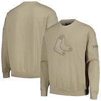 Men's Pro Standard Pewter Boston Red Sox Neutral Drop Shoulder Pullover Sweatshirt