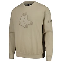 Men's Pro Standard Pewter Boston Red Sox Neutral Drop Shoulder Pullover Sweatshirt