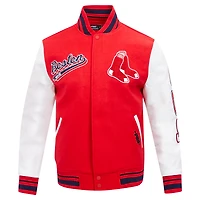 Men's Pro Standard Red Boston Sox Script Tail Wool Full-Zip Varity Jacket