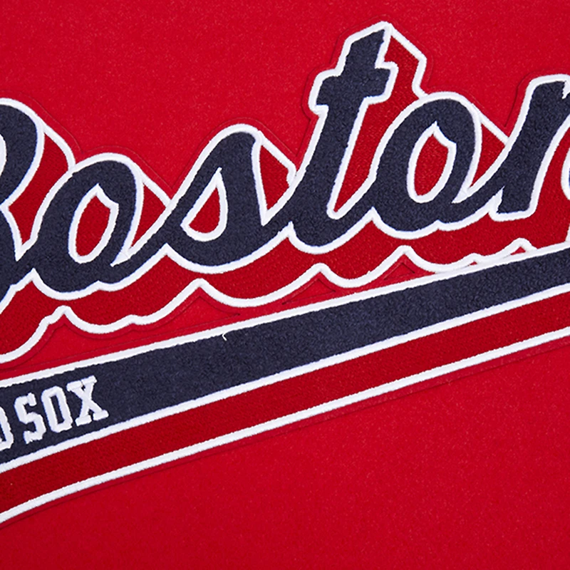 Men's Pro Standard Red Boston Sox Script Tail Wool Full-Zip Varity Jacket