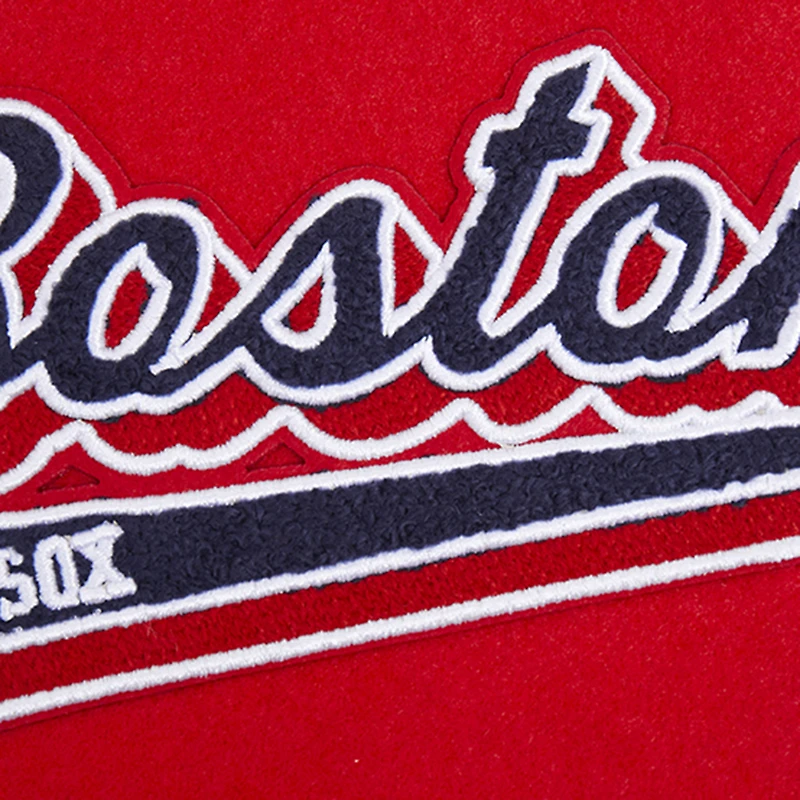 Men's Pro Standard Red Boston Sox Script Tail Wool Full-Zip Varity Jacket