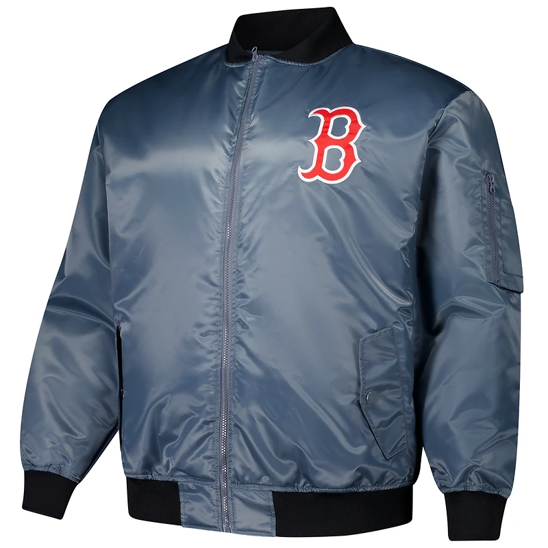 Veste aviateur entièrement zippée Boston Red Sox anthracite pour homme