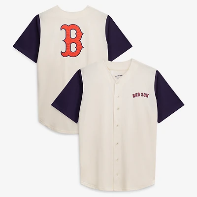 Men's Profile Cream Boston Red Sox Big & Tall Full-Button Jersey