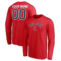 Men's Red Boston Sox Cooperstown Collection Winning Streak Custom Long Sleeve T-Shirt