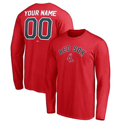 T-shirt à manches longues personnalisé rouge pour homme de la collection Cooperstown des Red Sox Boston, série gagnante