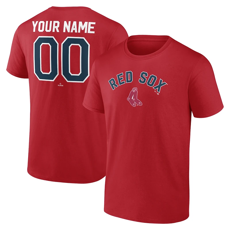 Men's Red Boston Sox Cooperstown Collection Winning Streak Custom T-Shirt