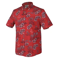Men's Reyn Spooner  Red Boston Sox Kekai Performance Button-Down Tri-Blend Top