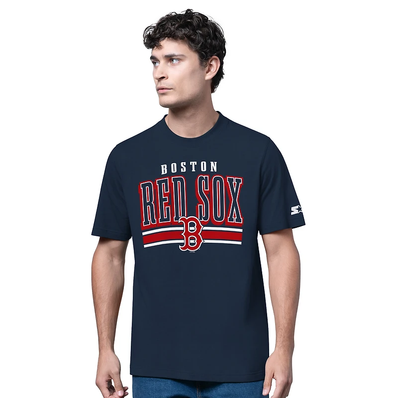 Men's Starter  Heather Gray/Navy Boston Red Sox Two-Pack Long Sleeve & Short T-Shirt Set