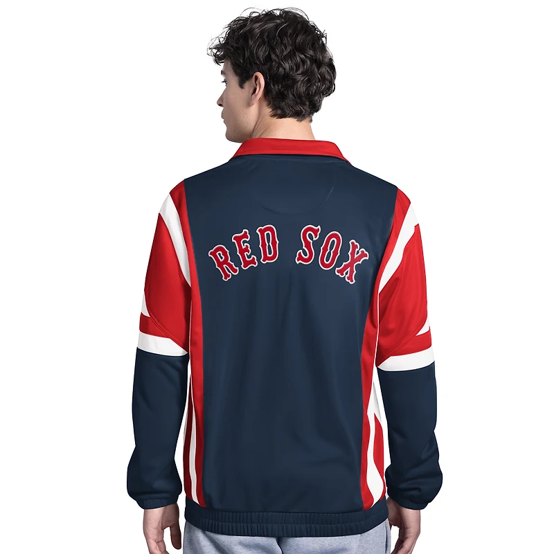 Men's Starter Navy/Red Boston Red Sox Contender Tricot Full-Zip Track Jacket