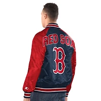 Men's Starter Navy/Red Boston Red Sox Raglan Blitz Varsity Jacket