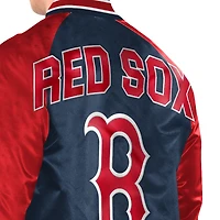 Men's Starter Navy/Red Boston Red Sox Raglan Blitz Varsity Jacket