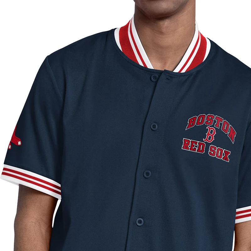 Veste à manches courtes boutonnée Starter bleu marine Boston Red Sox pour homme