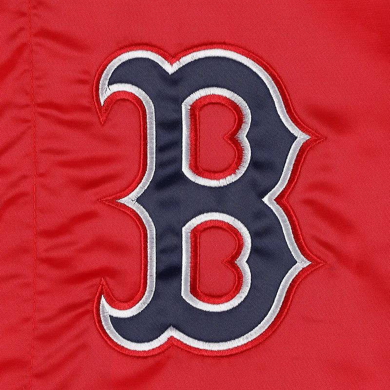 Men's Starter Red Boston Sox Midfield Satin Full-Snap Varsity Jacket