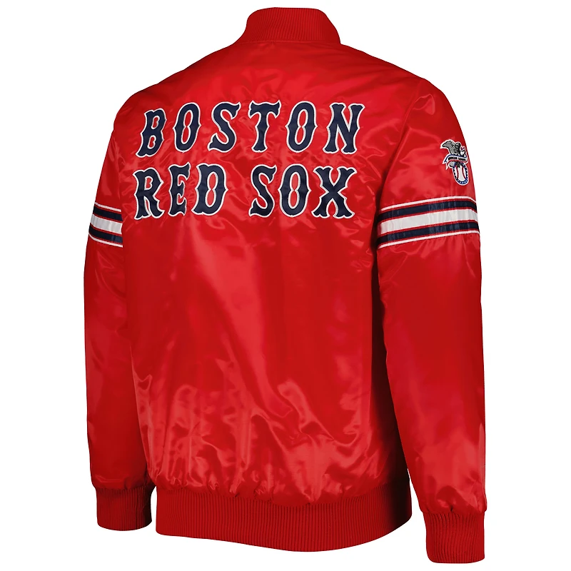 Veste Starter Red Boston Sox Pick & Roll Satin Varsity Full-Snap pour homme