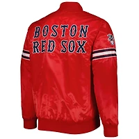 Veste Starter Red Boston Sox Pick & Roll Satin Varsity Full-Snap pour homme