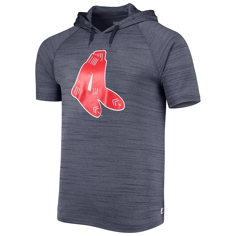 Men's Stitches Navy Boston Red Sox Space-Dye Raglan Hoodie T-Shirt