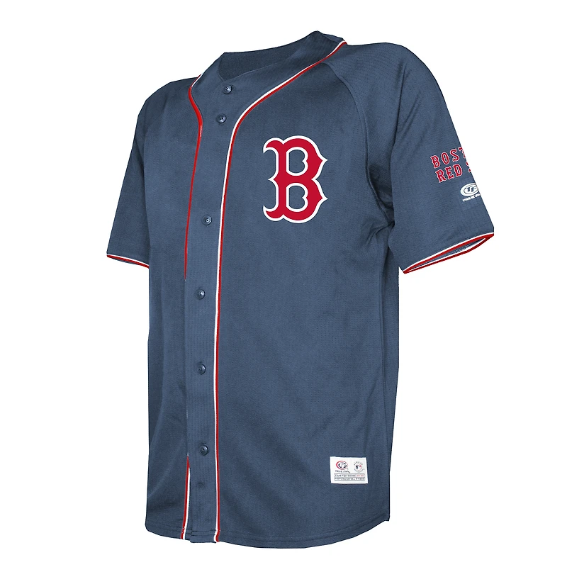 Men's Stitches Navy Boston Red Sox Team Color Full-Button Fashion Jersey