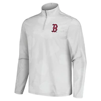 Men's Tommy Bahama Gray Boston Red Sox Delray Frond IslandZone Half-Zip Jacket