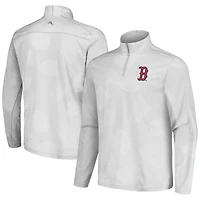 Men's Tommy Bahama Gray Boston Red Sox Delray Frond IslandZone Half-Zip Jacket