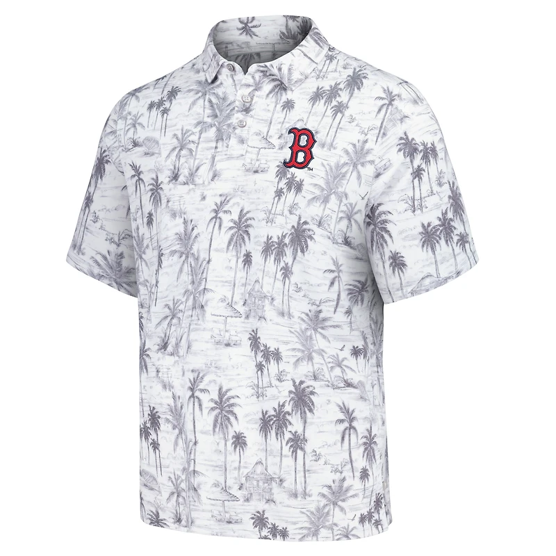 Men's Tommy Bahama Gray Boston Red Sox Sport Cabana Shores IslandZone Tri-Blend Polo