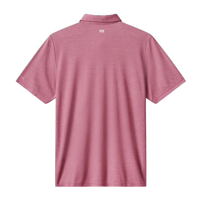 Polo tri-blend TravisMathew rouge chiné pour homme, motif éliminatoire des Red Sox de Boston