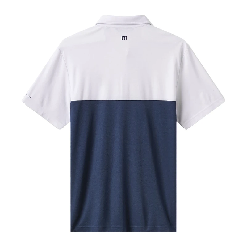 Polo TravisMathew blanc/bleu marine pour homme