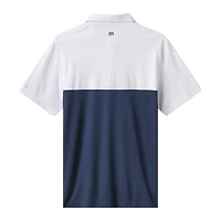 Men's TravisMathew White/Navy Boston Red Sox Home Run Leader Tri-Blend Polo