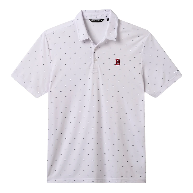 Polo TravisMathew blanc Boston Red Sox Crowd Roar pour homme