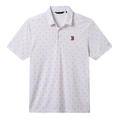 Men's TravisMathew  White Boston Red Sox Crowd Roar Tri-Blend Polo