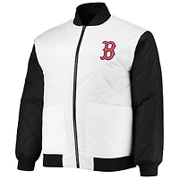 Men's White/Black Boston Red Sox Reversible Satin Full-Zip Jacket