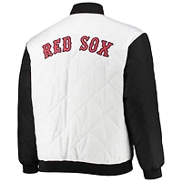 Men's White/Black Boston Red Sox Reversible Satin Full-Zip Jacket