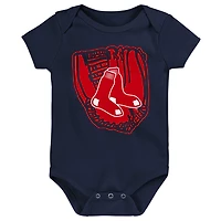 Newborn & Infant Navy/White/Red Boston Red Sox Minor League Player - Three-Pack Bodysuit Set