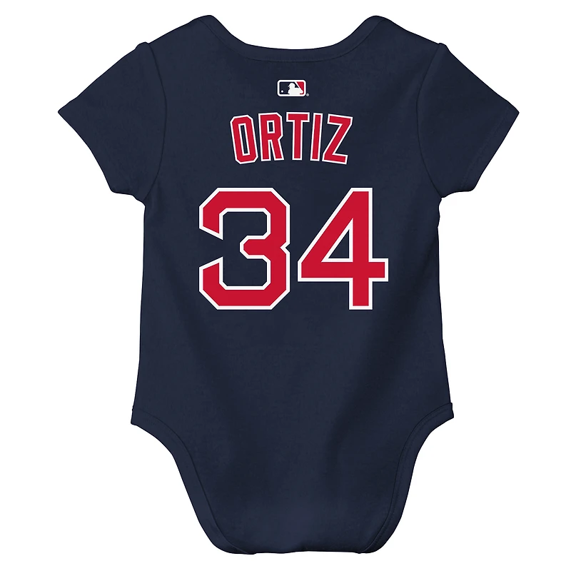 Body Nike David Ortiz bleu marine Boston Red Sox pour nouveau-né et bébé, avec nom numéro.