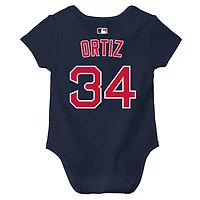 Body Nike David Ortiz bleu marine Boston Red Sox pour nouveau-né et bébé, avec nom numéro.