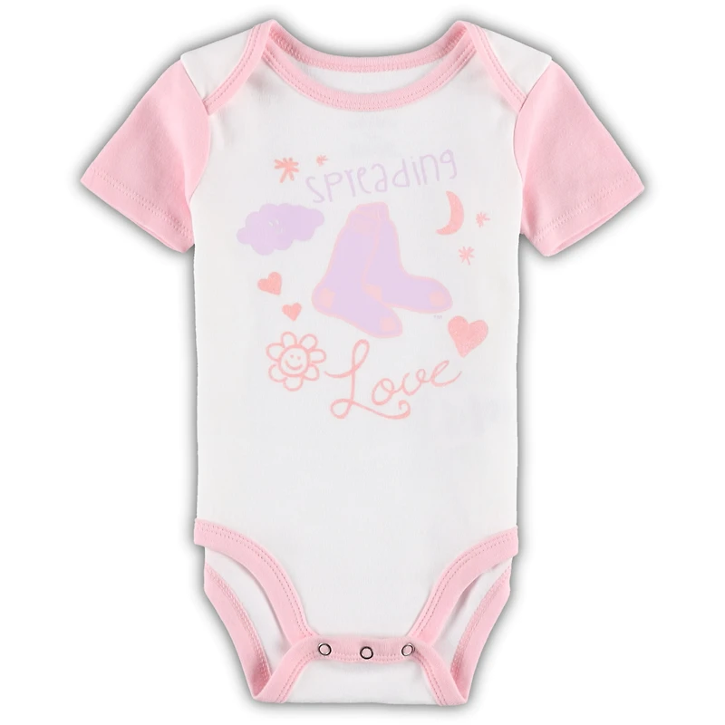 Nouveau-né et bébé blanc/rose Boston Red Sox Spreading Love Body & Tutu avec leggings