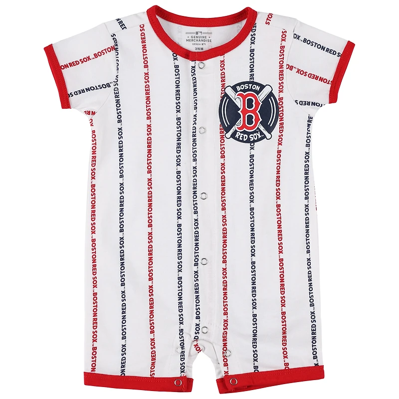 Barboteuse blanche pour nouveau-né et bébé Boston Red Sox Ball Hitter