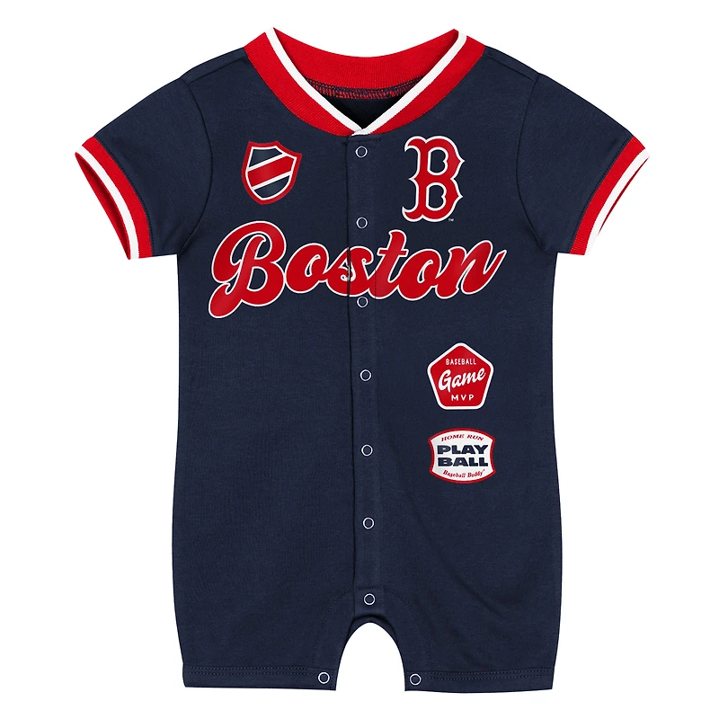 Combinaison à pinces bleu marine pour nouveau-né Outerstuff Boston Red Sox