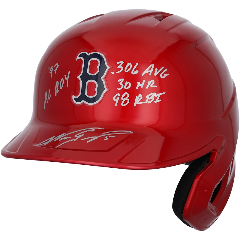 Nomar Garciaparra Boston Red Sox Autographed Alternate Chrome Replica Batting Helmet with Multiple 1997 AL ROY Inscriptions - Limited Edition #1/10