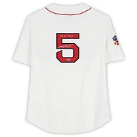 Maillot authentique Mitchell & Ness blanc autographié par Nomar Garciaparra des Boston Red Sox avec inscription « 97 AL ROY »